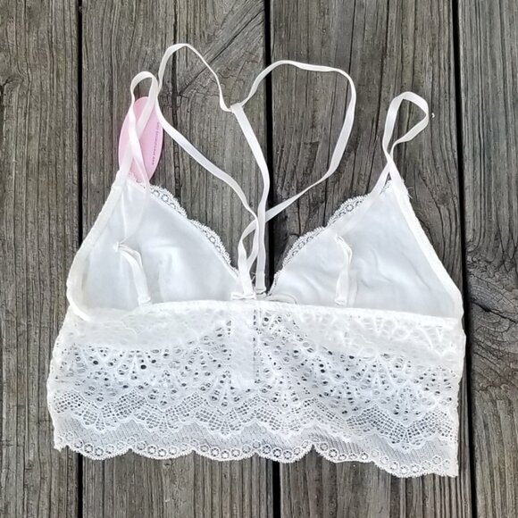 Anemone long line lace choker bralette ivory S/M M/L - Picture 3 of 6